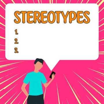 Text showing inspiration Stereotypes. Concept meaning any thought widely adopted Stock Illustration