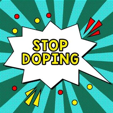 Text showing inspiration Stop Doping. Word Written on do not use use banned Stock Illustration