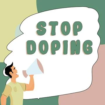 Text showing inspiration Stop Doping. Conceptual photo do not use use banned Stock Illustration