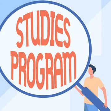 Text showing inspiration Studies Program. Word for Platform help move you Stock Illustration