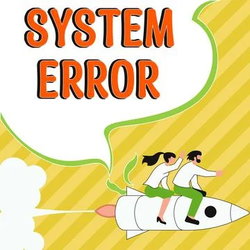 Text showing inspiration System Error. Concept meaning Technological failure Stock-Illustration