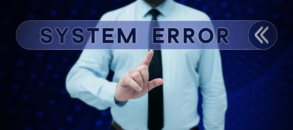 Text showing inspiration System Error. Conceptual photo Technological failure Foto stock