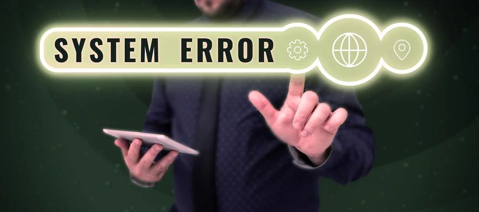 Text showing inspiration System Error. Internet Concept Technological failure 스톡 사진
