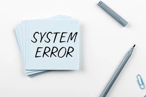 Text showing inspiration System Error. Business approach Technological failure Stock Photos