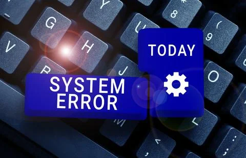 Text showing inspiration System Error. Conceptual photo Technological failure Stockfoto's