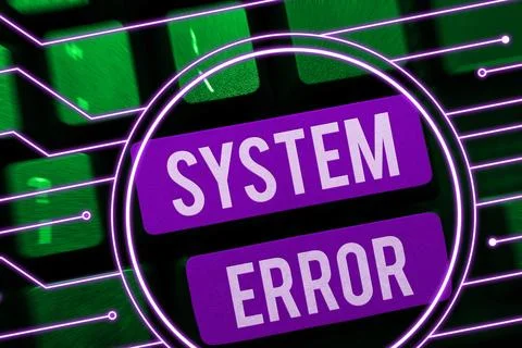 Text showing inspiration System Error. Business overview Technological failure Stockfoto's
