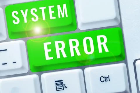 Text showing inspiration System Error. Conceptual photo Technological failure Stockfoto's