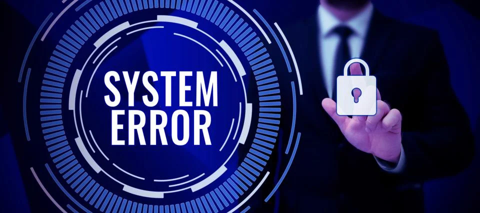 Text showing inspiration System Error. Business concept Technological failure Stockfoto's