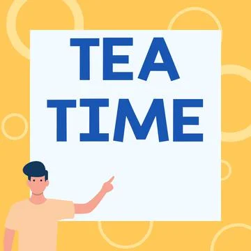 Text showing inspiration Tea Time. Conceptual photo the time in the afternoon Ilustración de archivo