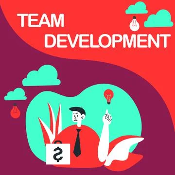 Text showing inspiration Team Development. Internet Concept learn why and how Illustrazione stock