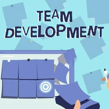 Text showing inspiration Team Development. Word for learn why and how small Illustrazione stock