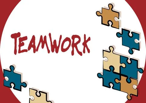 Text showing inspiration Teamwork. Concept meaning the group s is collaborative Stock Illustration
