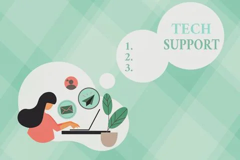 Text showing inspiration Tech Support. Business showcase Assisting individuals Illustrazione stock