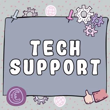 Text showing inspiration Tech Support. Business showcase Assisting individuals Illustrazione stock
