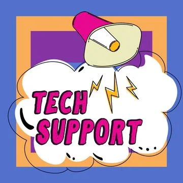 Text showing inspiration Tech Support. Word for Assisting individuals who are イラスト素材