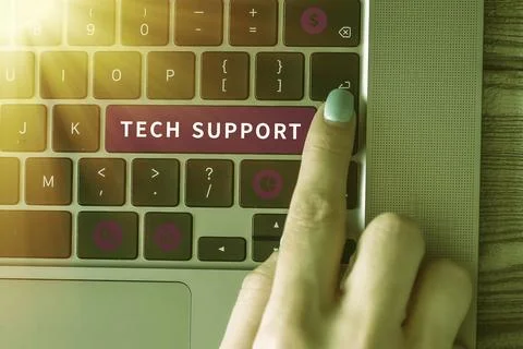 Text showing inspiration Tech Support. Business approach Assisting individuals Stock Photos