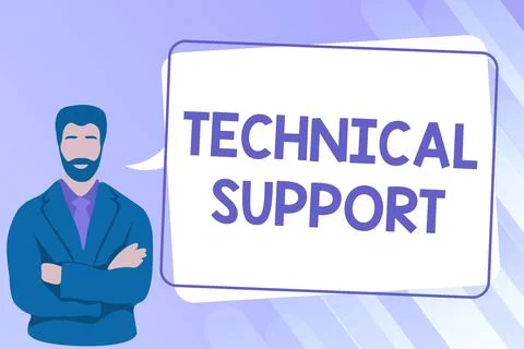 Text showing inspiration Technical Support. Internet Concept Repair and advice Illustrazione stock