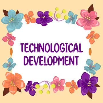 Text showing inspiration Technological Development. Business concept Invention Stock Illustration