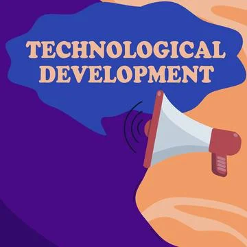 Text showing inspiration Technological Development. Conceptual photo Invention Stock Illustration