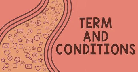 Text showing inspiration Term And Conditions. Concept meaning Policies and Rules Illustration