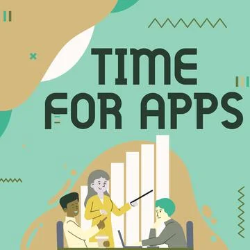 Text showing inspiration Time For Apps. Internet Concept The best fullfeatured Stock Illustration