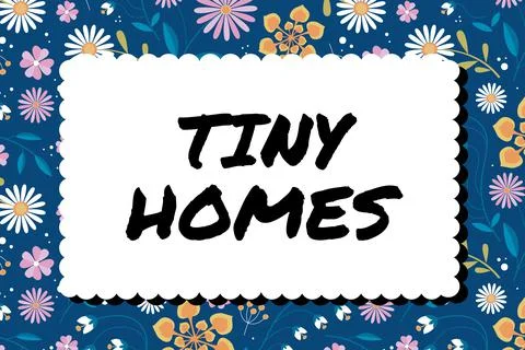 Text showing inspiration Tiny Homes. Business concept houses contain one room イラスト素材