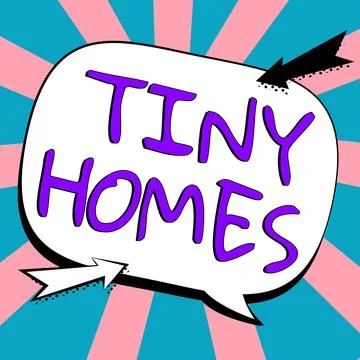 Text showing inspiration Tiny Homes. Concept meaning houses contain one room イラスト素材