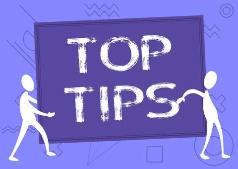 Text showing inspiration Top Tips. Business concept a small but particularly Stock Illustration