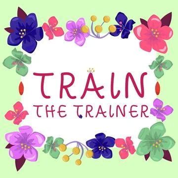 Text showing inspiration Train The Trainer. Conceptual photo identified to teach Stockillustratie