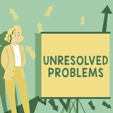 Text showing inspiration Unresolved Problems. Internet Concept those Queries no Stock Illustration