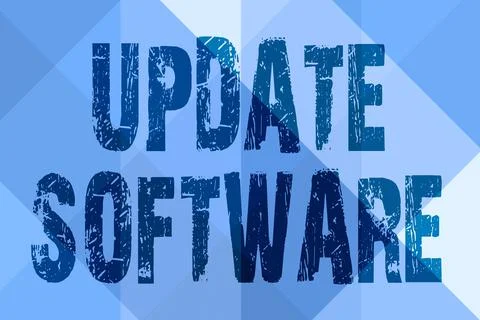 Text showing inspiration Update Software. Business overview replacing program 库存插图