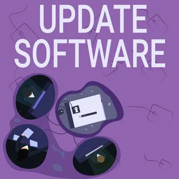 Text showing inspiration Update Software. Internet Concept replacing program Ilustración de archivo