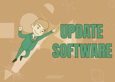 Text showing inspiration Update Software. Business showcase an application patch Stock Illustration