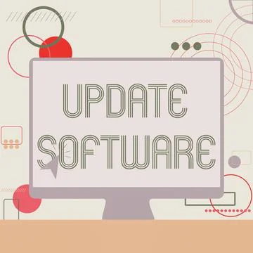 Text showing inspiration Update Software. Conceptual photo an application patch Stock Illustration