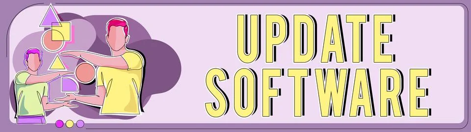 Text showing inspiration Update Software. Word for an application patch fixing Stock Illustration