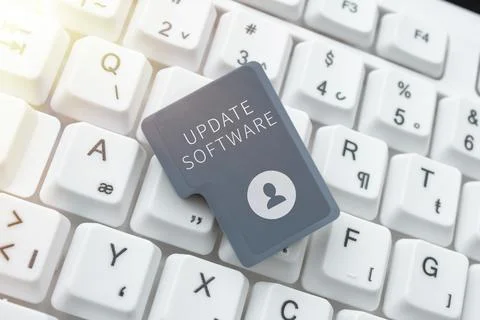 Text showing inspiration Update Softwarereplacing program with a newer version 스톡 사진