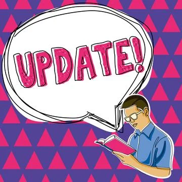 Text showing inspiration Update. Word Written on Make something more modern Stock Illustration