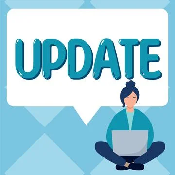 Text showing inspiration Update. Word for Up to date Make something more modern 库存插图