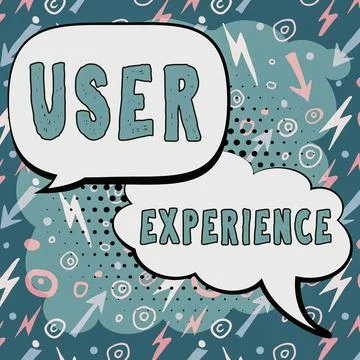Text showing inspiration User Experience. Word Written on how a person reacts Stock Illustration