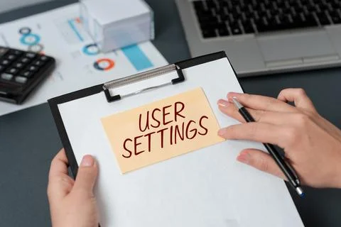 Text showing inspiration User Settings. Business idea Configuration of Stock Photos