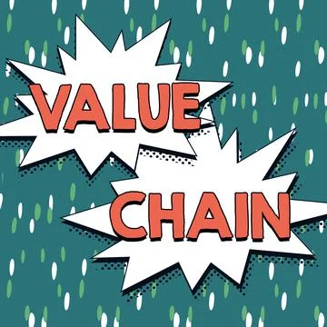 Text showing inspiration Value Chain. Business concept set of functional Stock Illustration