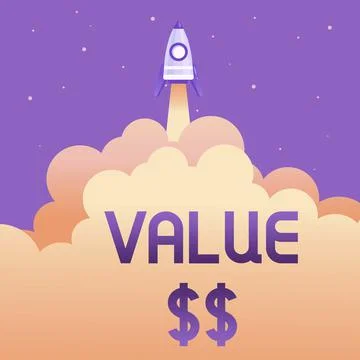 Text showing inspiration Value Dolar. Word Written on the worth of the process Stock Illustration