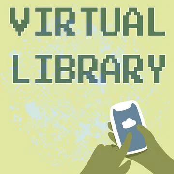 Text showing inspiration Virtual Library. Internet Concept collection of Illustrazione stock