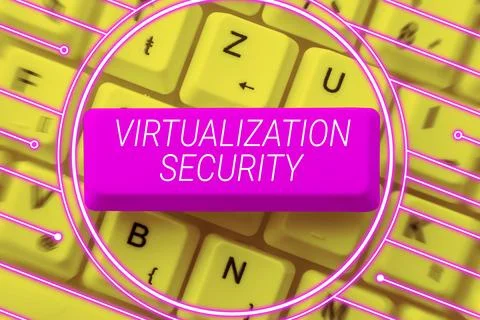 Text showing inspiration Virtualization Security. Business idea application of Foto stock