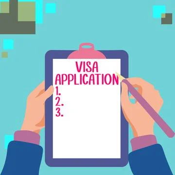 Text showing inspiration Visa Application. Business showcase an process of Illustrazione stock