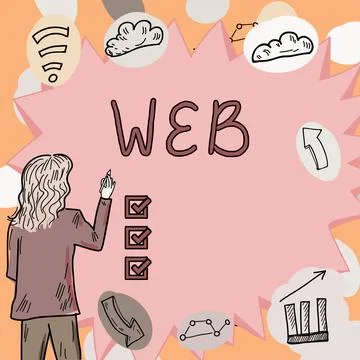 Text showing inspiration Web. Concept meaning a system of Internet servers th 스톡 일러스트