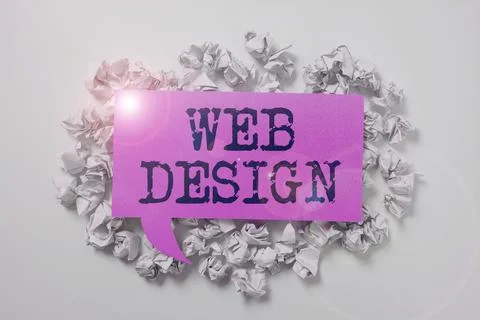 Text showing inspiration Web Design. Business concept who is responsible of Stock Photos