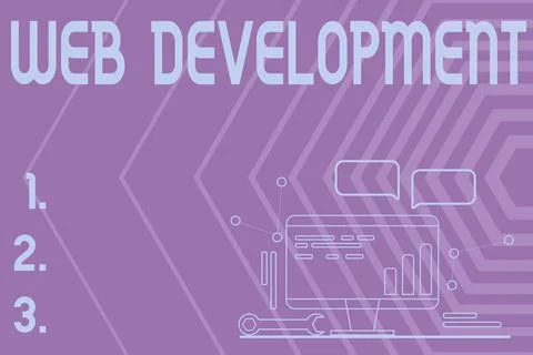 Text showing inspiration Web Development. Business idea work involved in Illustrazione stock