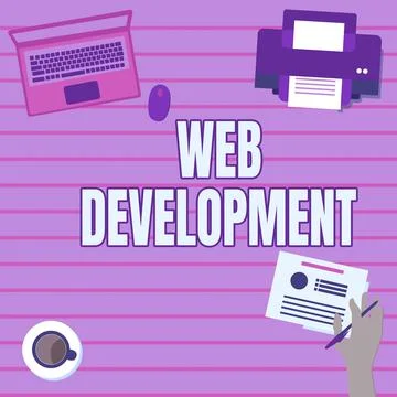 Text showing inspiration Web Development. Business concept dealing with 스톡 일러스트