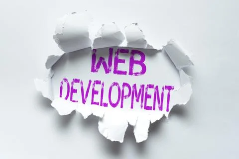 Text showing inspiration Web Development. Conceptual photo dealing with Foto stock